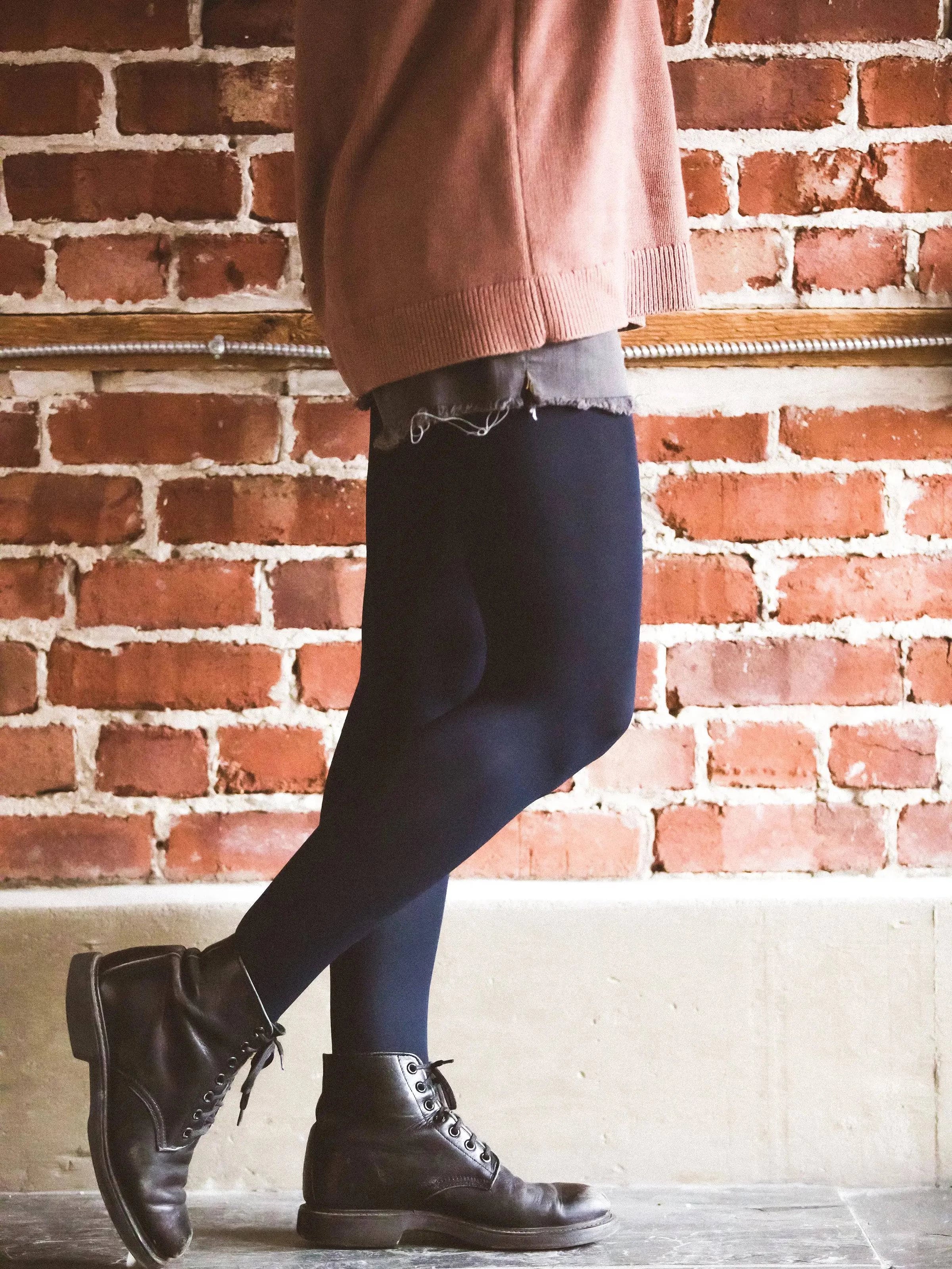 Josephine Opaque Eco Tights Navy - Out of the Blue