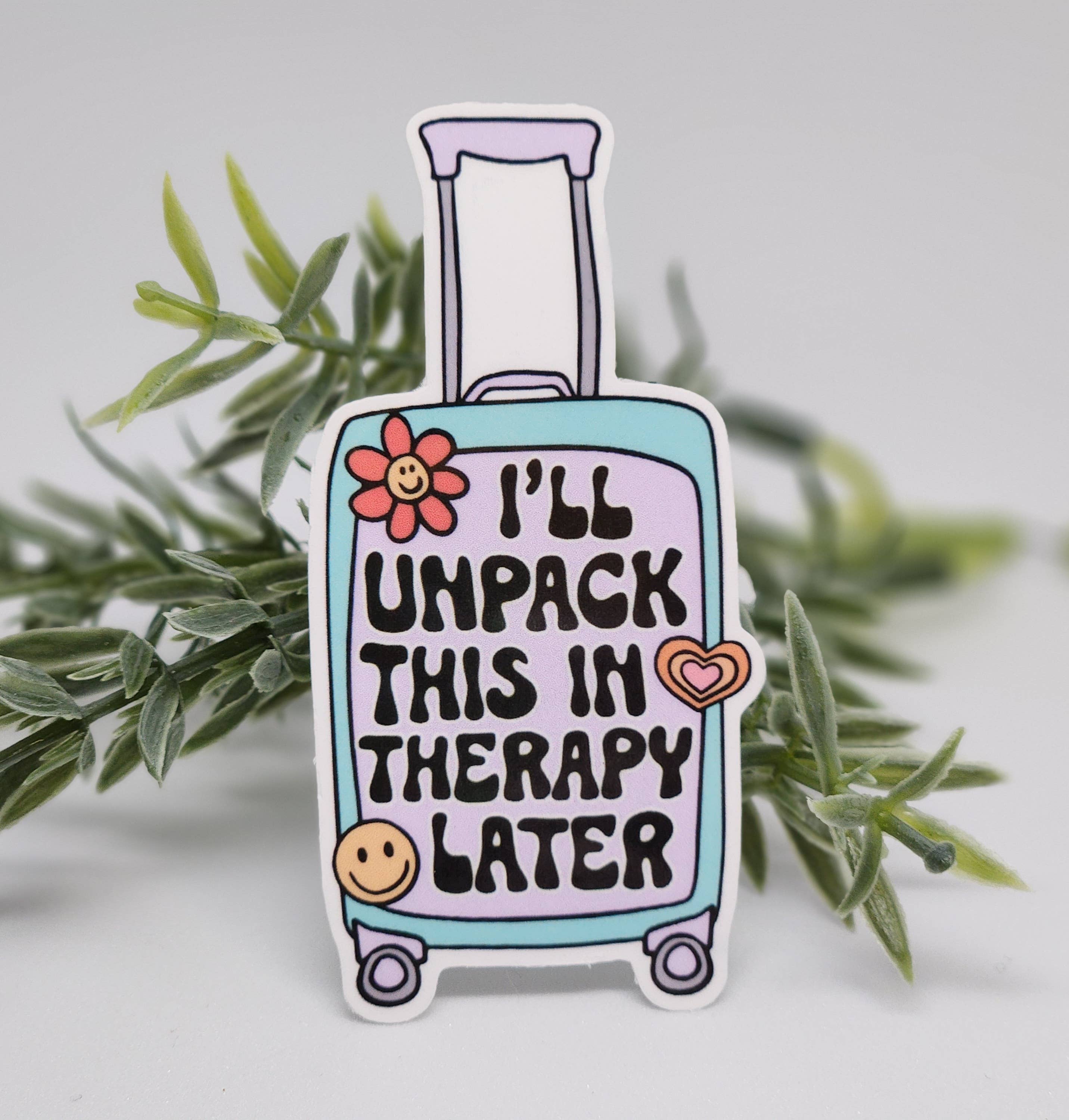 Therapy suitcase sticker - Out of the Blue