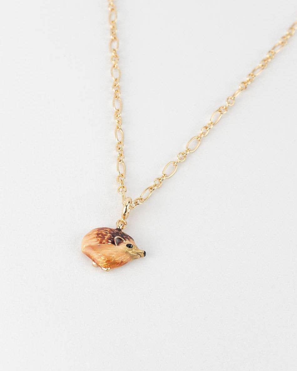 Enamel Hedgehog Collector Chain Necklace - Out of the Blue