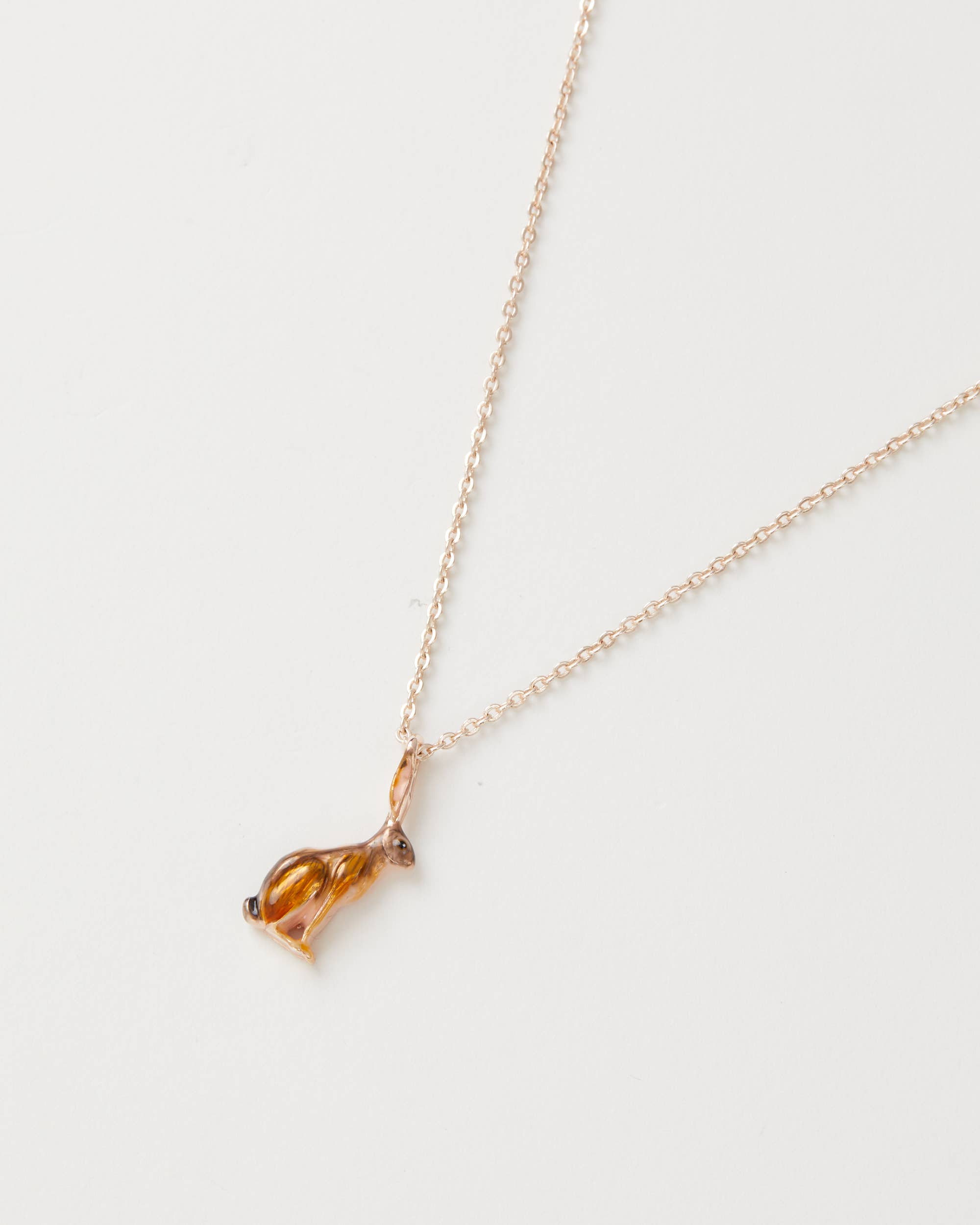 Enamel Hare Short Necklace - Out of the Blue