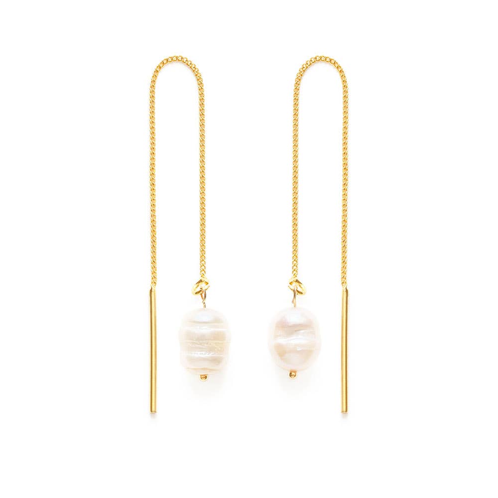 Pearl Threader Earrings - Out of the Blue