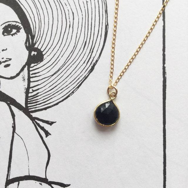 BLACK ONYX SWEETHEART NECKLACE - Out of the Blue