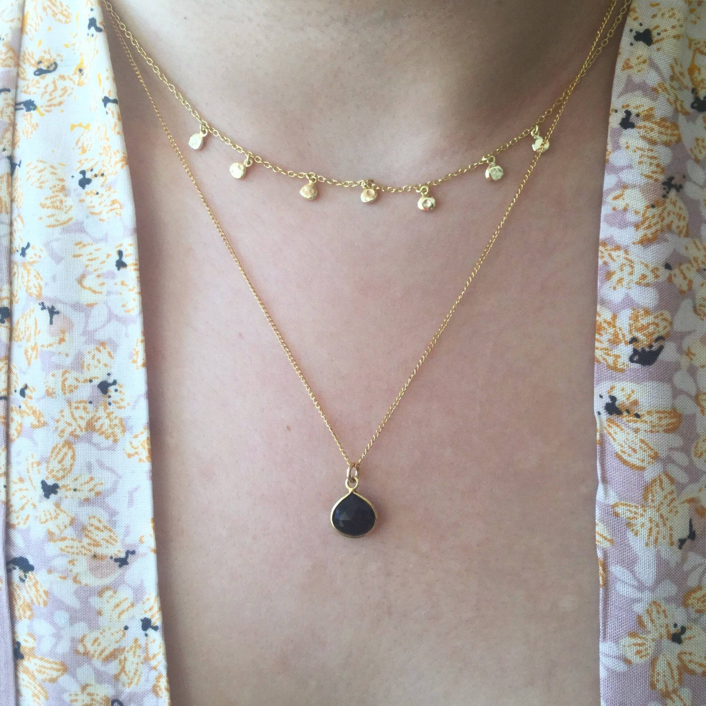 BLACK ONYX SWEETHEART NECKLACE - Out of the Blue